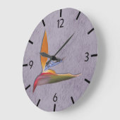 パラダイスモダンハンドの熱帯パープルバード ラージ壁時計 (傾斜)