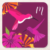 パラダイスモノグラムのハメかわいらしドリ スクエアペーパーコースター (正面)