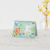 パラダイスラブバードモダンフローラ旋回ダマスク カード (黄色い花)