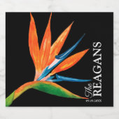 パラダイスワインラベルの水カスタム色の鳥 スパークリングワインラベル (シングルラベル)