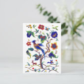 パラダイス刺繍の美しいジャコビーンの鳥 ポストカード (スタンド正面)