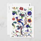 パラダイス刺繍の美しいジャコビーンの鳥 ポストカード (正面/裏面)