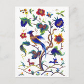 パラダイス刺繍の美しいジャコビーンの鳥 ポストカード (正面)