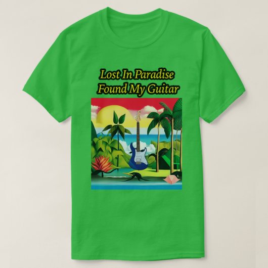 パラダイス失ったでギターを見つけた Tシャツ (デザイン正面)