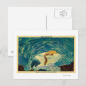 パラダイス氷河の氷の洞窟に入る ポストカード (正面/裏面)