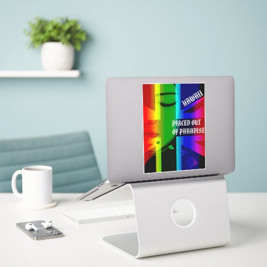 パラダイス泣き叫びWAHINE HIFlagIslands シール (デスク上のノートパソコン)