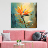 パラダイス熱帯植物の鳥 キャンバスプリント (インサイチュ (リビング))