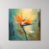 パラダイス熱帯植物の鳥 キャンバスプリント (正面)