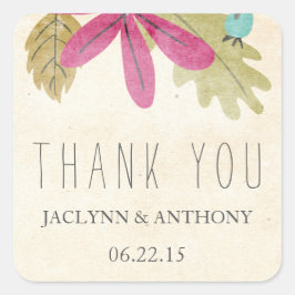 パラダイス素朴ありがとうステッカー スクエアシール