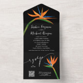 パラダイス結婚の鳥 オールインワン招待状 (内側)