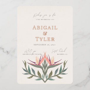 パラダイス結婚の 箔招待状