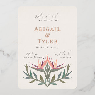 パラダイス結婚の 箔招待状