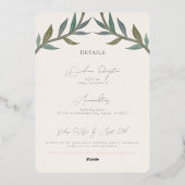 パラダイス結婚の 箔招待状 (裏面)