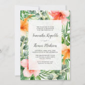 パラダイス結婚トロピカルハイビスカスフローラ 招待状 (正面)