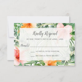 パラダイス結婚トロピカルRSVP 出欠カード