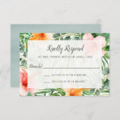 パラダイス結婚トロピカルRSVP 出欠カード (正面/裏面)