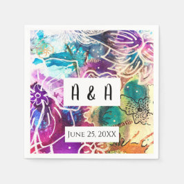 パラダイス結婚フローラナプキンス スタンダードカクテルナプキン