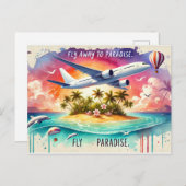 パラダイス遠くにに飛ぶ ポストカード (正面/裏面)