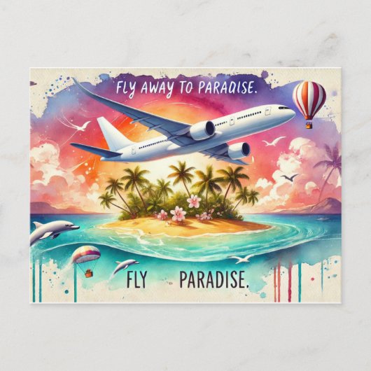 パラダイス遠くにに飛ぶ ポストカード (正面)