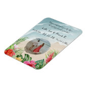 パラダイス開花ウェディング日付磁石を保存 マグネット (左側)