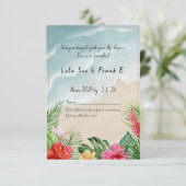 パラダイス開花結婚の応答カード 出欠カード (スタンド正面)