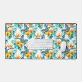 パラダイス&オーキッドパターンの鳥 デスクマット (キーボード&マウス)