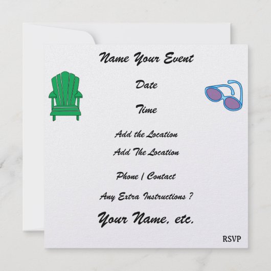 パラダイス - サーフ - SRF 招待状 (裏面)