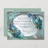 パラダイス/トロピカルターコイズスプラッシュ インビテーションポストカード (正面/裏面)