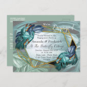 パラダイス/トロピカルターコイズスプラッシュ インビテーションポストカード (正面/裏面)