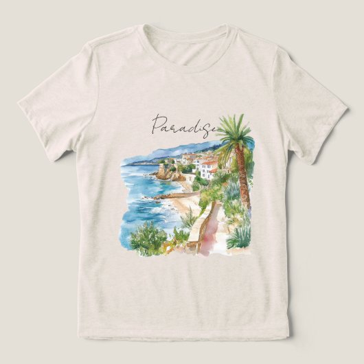 パラダイス トロピカル フランス リヴィエラ オーシャン トライブレンドTシャツ (デザイン正面)