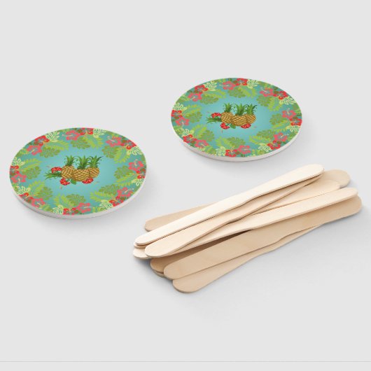 パラダイス「パーティーのようなパイナップル」「ハワイアンルアウ（ハワイ式宴会）」 ハンドファン (組立なし)