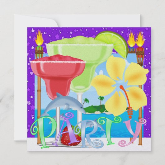 パラダイス パーティー / ルアウ - SRF 招待状 (正面)