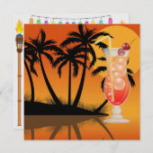 パラダイス パーティー / ルアウ - SRF 招待状 (正面/裏面)