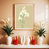 パラダイセアヴィンテージフラワーボタニカルイラストレーション ポスター