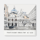 パラッツォドゥカーレヴェネツィアイタリア水彩旅行 マグネット (正面)