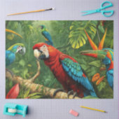 パラッツデコページを持つ熱帯背景 薄葉紙 (クラフト)