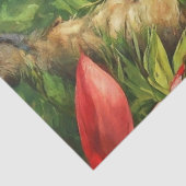 パラッツデコページを持つ熱帯背景 薄葉紙 (詳細)