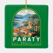 パラティブラジルトラベルアートヴィンテージ セラミックオーナメント (裏面)