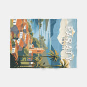 パラティブラジルトラベルアートヴィンテージ フリースブランケット (正面(横))