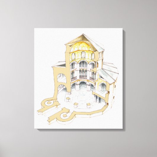 パラティン礼拝堂。アーヘン。ドイツ キャンバスプリント (正面)