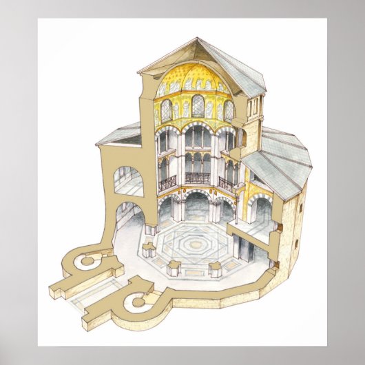 パラティン礼拝堂。アーヘン。ドイツ ポスター (正面)