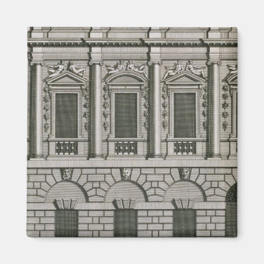 パラディアンプロポを示す建築デザイン マグネット (正面)