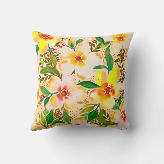 パラディソカリドピ淡い色のックトロピカルフローラ芸術的 クッション (裏面)