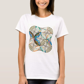 パラドックス #4、Zentangle® インスパイアの手描きデザイン Tシャツ