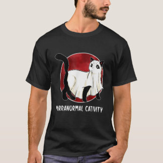 パラノーマル+キャティビティ+猫好き+ホラー+幽霊+子猫 Tシャツ