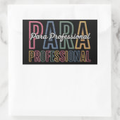 パラパラ対人教育者の最初の日戻り 長方形シール (バッグ)