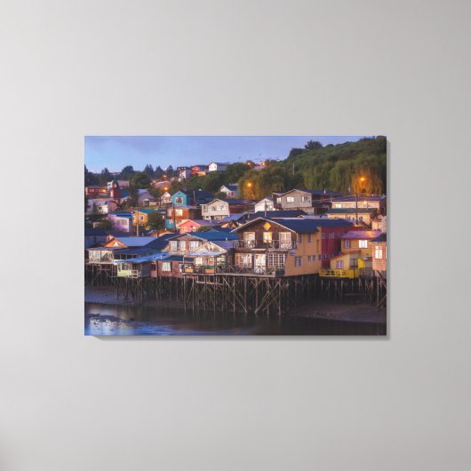 パラフィト石造りの家、高架ビュー キャンバスプリント (正面)