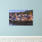 パラフィト石造りの家、高架ビュー キャンバスプリント (インサイチュ (ウッドフロア))