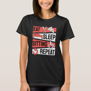 パラプレジック車いすハンデ食べィップ睡眠座R Tシャツ