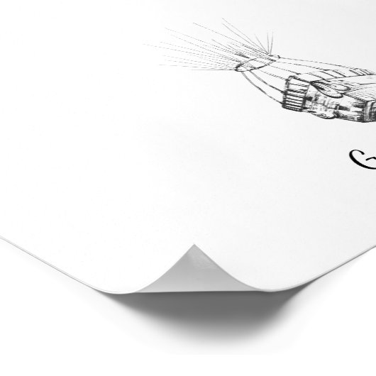 パラプレーン指結婚指のゲストブック ポスター (角)